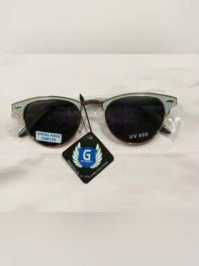 G Sport NWT Men’s Clubmaster Sunglasses in Light Gray with UV400 Protection